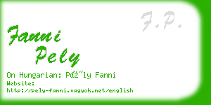 fanni pely business card